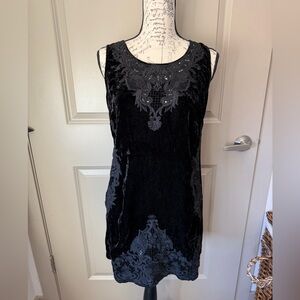 Johnny Was 4 Love & Liberty Black Velvet Mini Dress